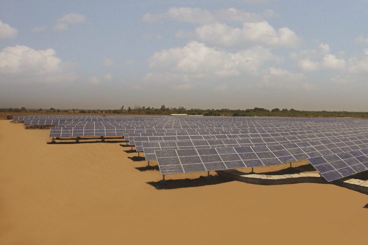 Solar panel field in Azure, Gujarat