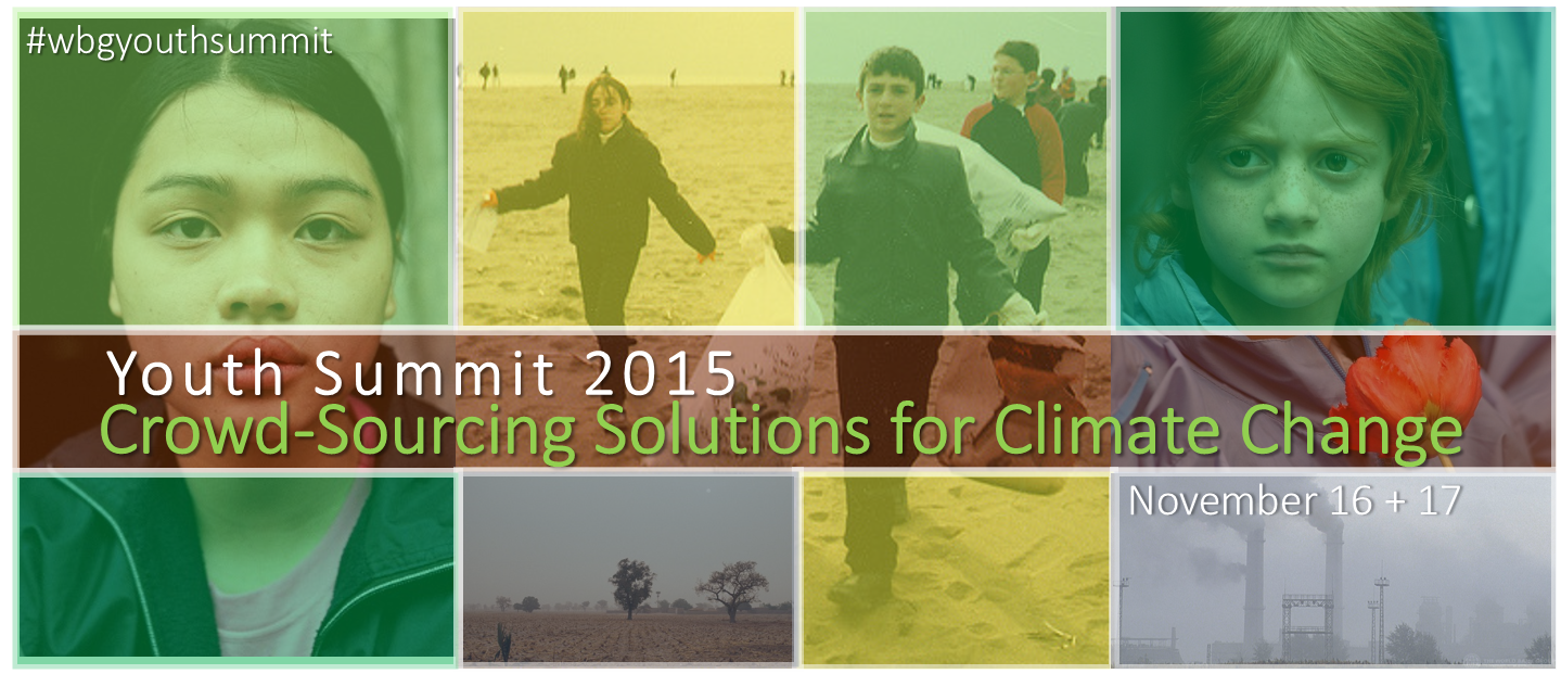 Collage of WBG images of youth and climate change