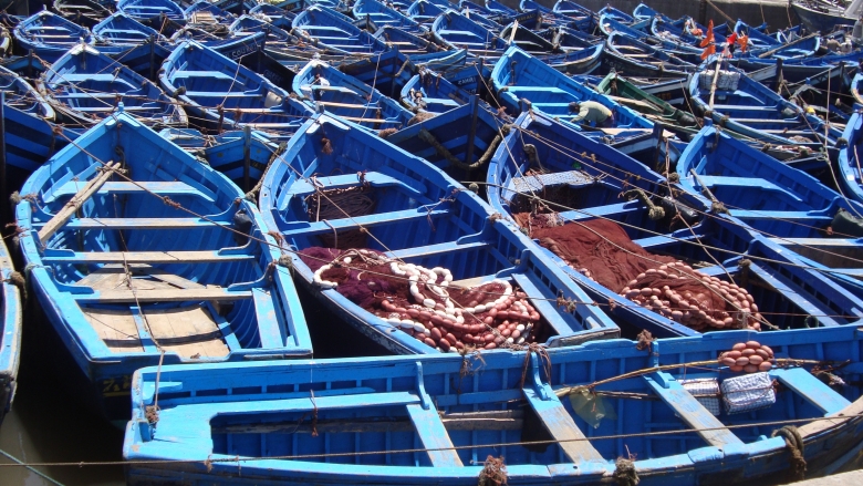 Fishing boats in the port of Essaouira, Morocco. Photo: Charlotte de Fontaubert/ World Bank