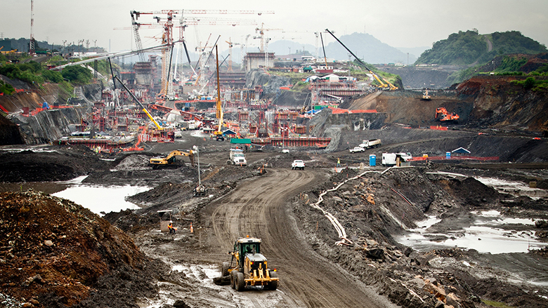 Construction works for the Panama Canal expansion project