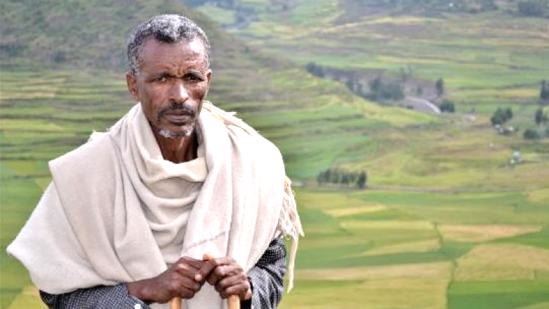 Mr Hailu Birnahu from Ethiopia with landscape background
