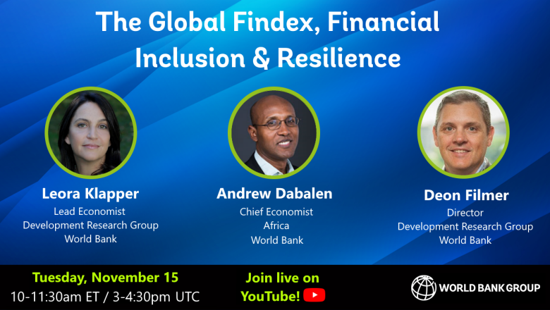 Postcard for the event on The Global Findex, Financial Inclusion & Resilience