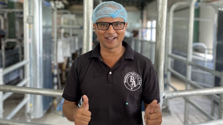 A dairy entrepreneur  from Biratnagar, Nepal