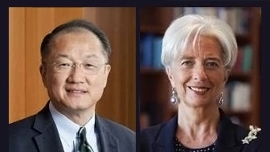 World Bank Group President Jim Kim and IMF Managing Director Christine Lagarde