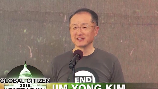 Jim Yong Kim on Stage at Global Citizen 2015 Earth Day
