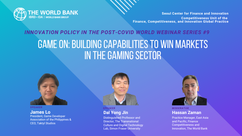 Innovation Policy Webinar Series Poster - Webinar 9 on Gaming Industry