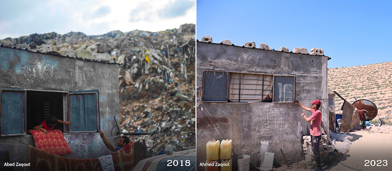 Al-Namsawi Dumpsite in Khan Younis- Gaza strip Before 2018 & After 2023 GSWMP 2 MENA