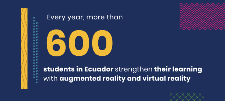 Every year, more than 600 students in Ecuador are helped to learn with augmented reality and virtual reality technology Every year, more than 600 students in Ecuador are helped to learn with augmented reality and virtual reality technology