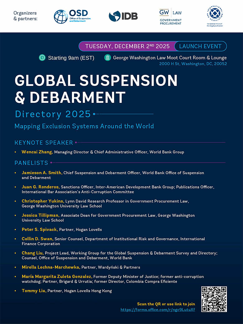 Global Suspension Debarment launch event 2025 - speakers
