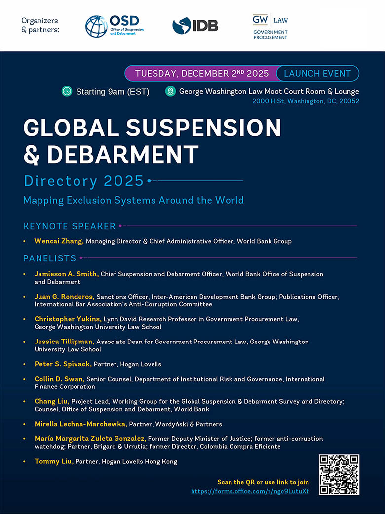 Global Suspension Debarment launch event 2025 speakers list Global Suspension Debarment launch event 2025 speakers list