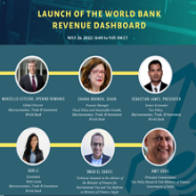 Event flyer for the World Bank Tax Dashboard Launch Webinar