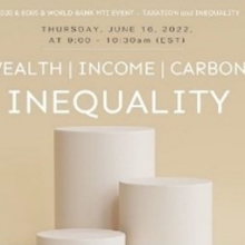 event flyer for the Wealth, Income and Carbon Inequality Webinar