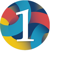 Circle artwork and the number 1