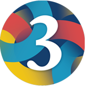 Circle artwork and the number 3