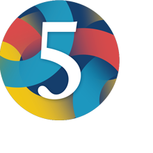 Circle artwork and the number 5
