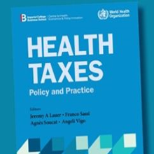 Cover of the book on Health Taxes Policy and Practice