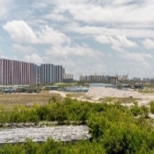 Buildings in various stages of construction in Maldives.