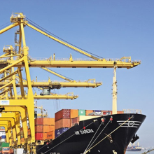 Ship at a port in Bangladesh