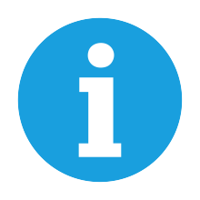 icon information lower case i on blue background