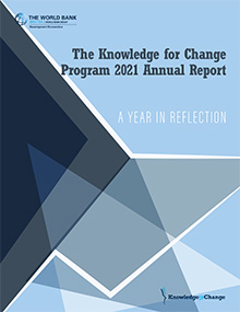 Thumbnail of the KCP 2021 report--abstract background of triangle shapes