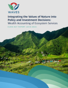 WAVES Close out report cover with mountains landscape and waves