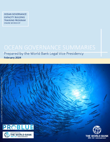 Cover of Ocean Governance Summaries report, English version. 