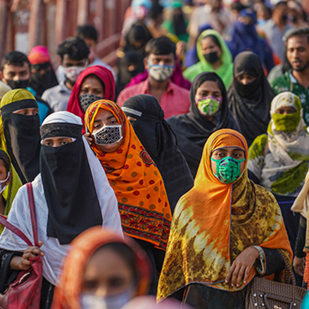 people in Bangladesh wearing masks