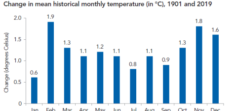 Bangladesh Temperature Chart