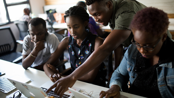 Software developers at Andela, in Nairobi, Kenya on February 14, 2018