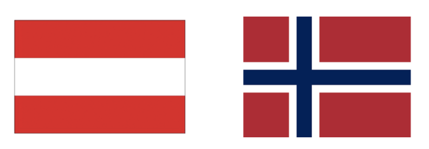 flags of Austria and Norway