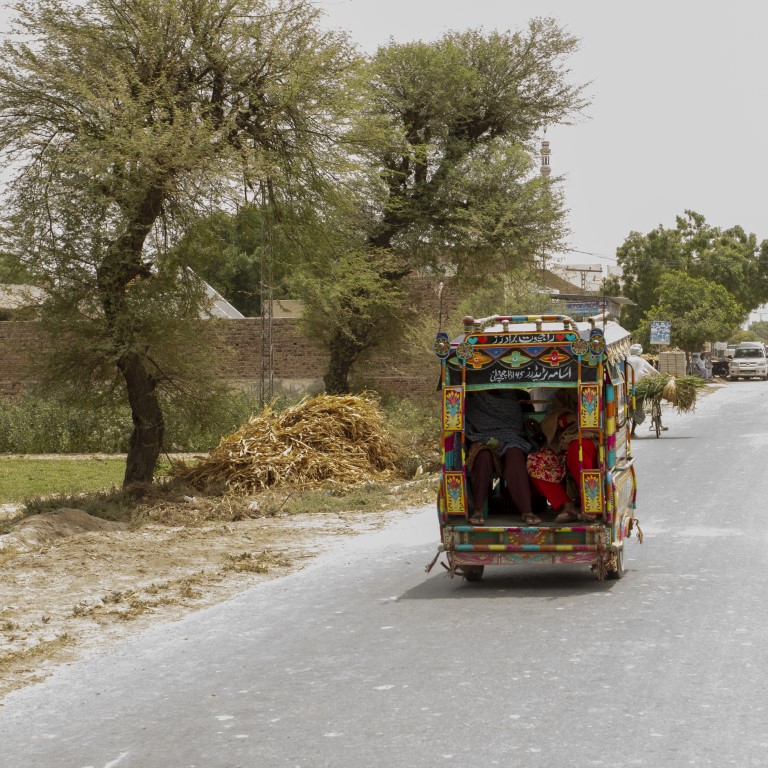 Truck transporting produce on the road