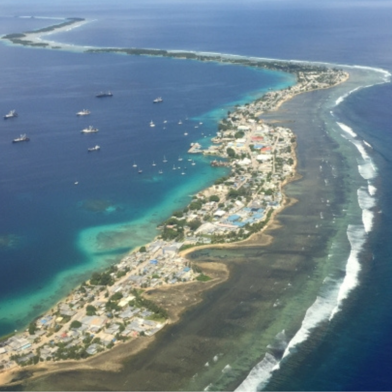 Aerial view of Majuro in the Marshall-Islands