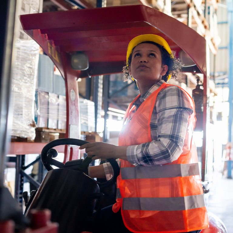 Worker in a port 