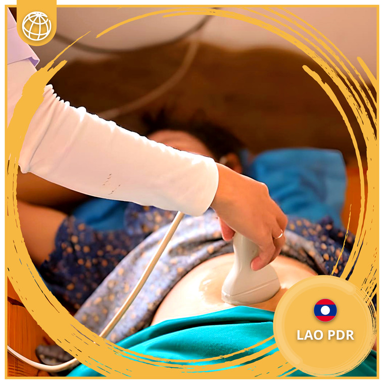 A pregnant Lao woman receives a scan on an unborn baby