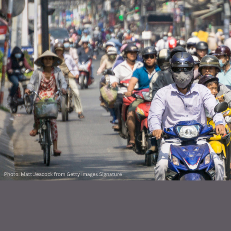 Citizens in Vietnam on scooters