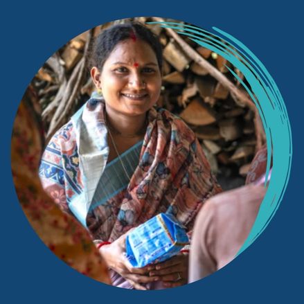 Rita Majumder speaking to women about sanitary pads, Feni city, Bangladesh. 