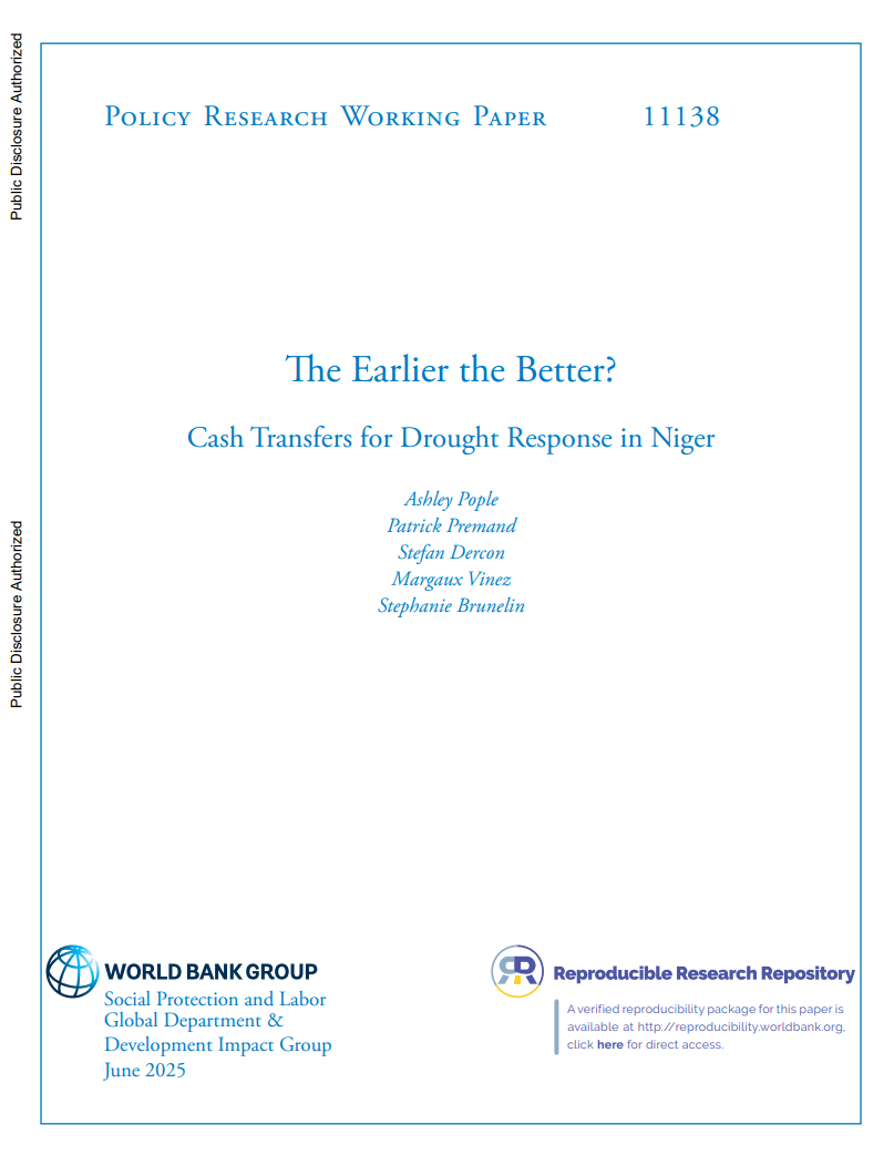 The Earlier the Better? Cash Transfers for Drought Response in Niger