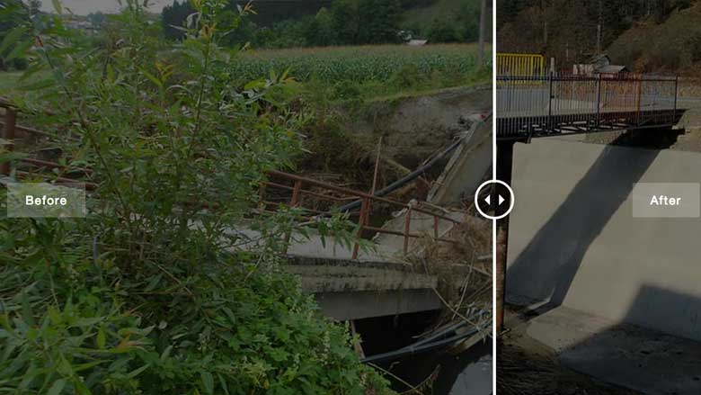 Before-After: Bosnia floods reconstruction, slide 2