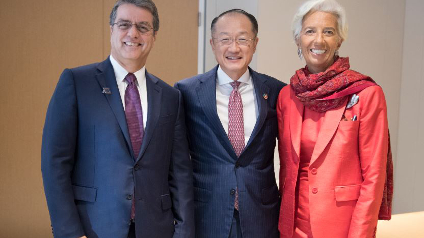 Roberto Azevedo, Jim Yong Kim and Christine Lagarde