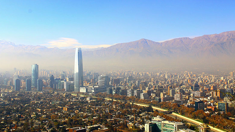 Santiago, chile. View from Cerro San Cristobal.