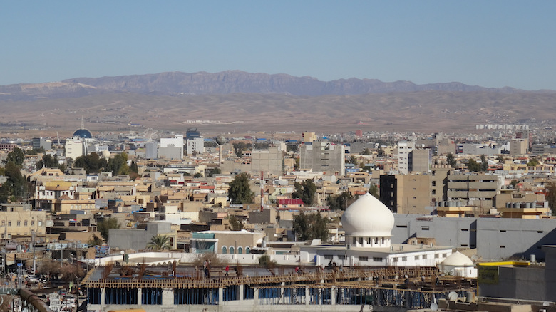 The city of Erbil, Iraq, appears in this aerial shot.