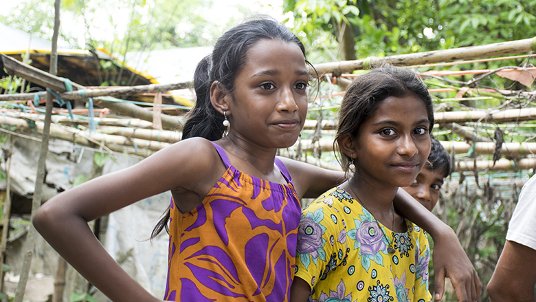Two girls at the Maternal and Child Welfare Center (MCWC) Palash Community Clinic, in Bangladesh. © Rama George-Alleyne/World Bank