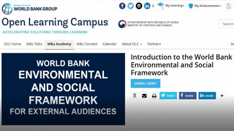 Environmental and Social Framework (ESF) Online Course