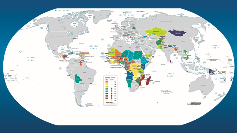 Map illustrating DeMPA assessments from 2007-2018