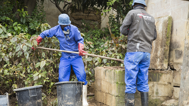 Sanitation workers in Durban, South Africa.