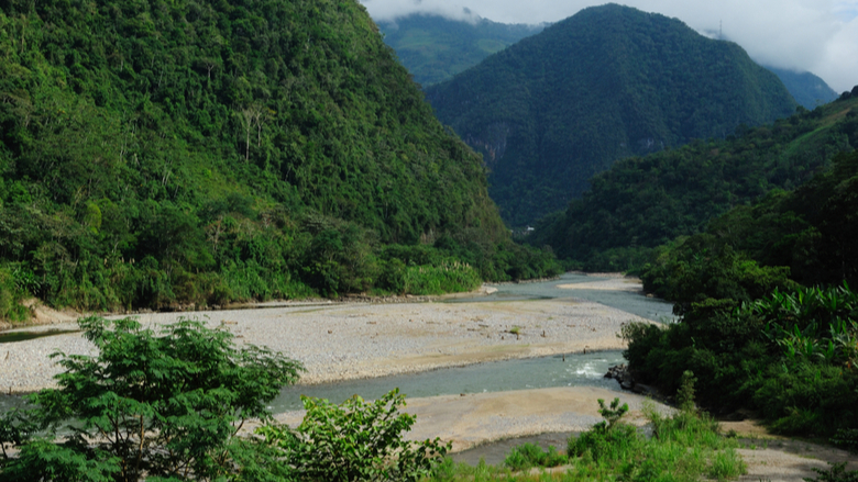 Panoramic view of the Huallaga river in Tingo Maria in Huanuco-PERU