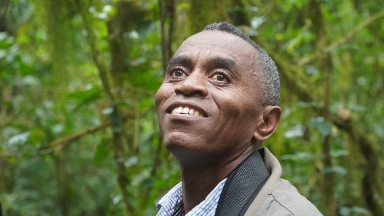 Man Mesfin Tekle of Ethiopia in Kafa Biosphere forest