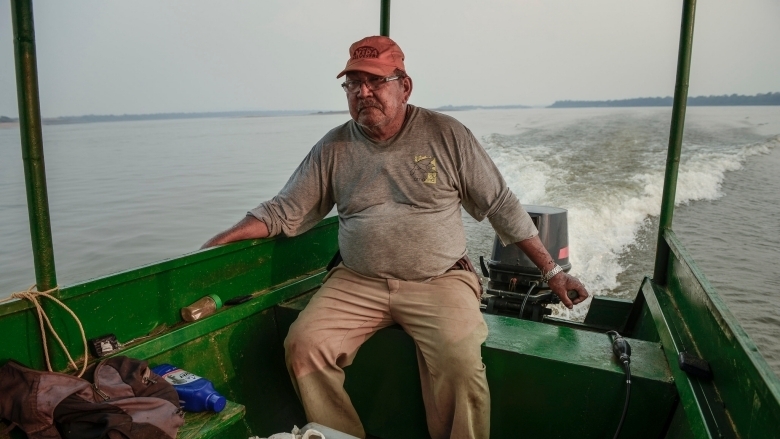 Colombian Man on a boat 