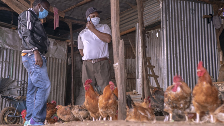 Poultry farmer in Kenya