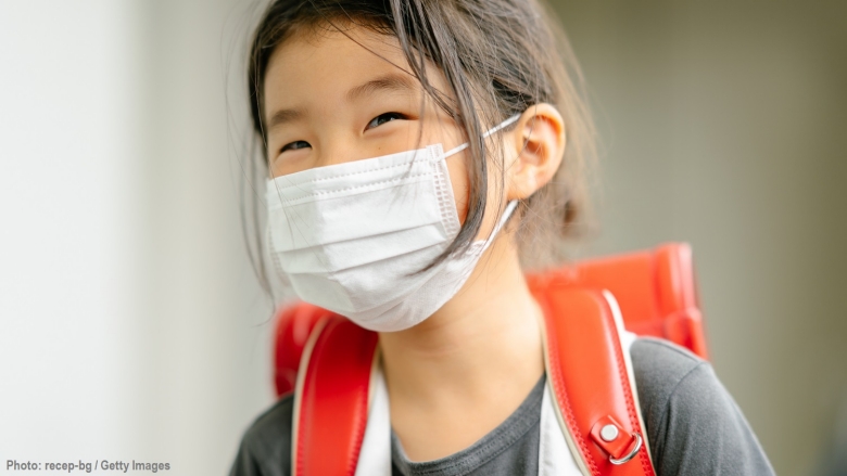 Portrait of happy elementary age school girl